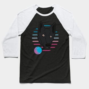 Retro Vaporwave Dog Baseball T-Shirt